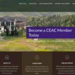 An image of the Cochrane Environmental Action Committee’s website home page that displays their logo int the top left corner and an image of homes onlooking a walking path surrounded by green grass and trees. The words on a purple background say: “become a CEAC member today. Working together. For a brighter tomorrow.” Below the image are three text blocks of white text on a brown background that say: “ABOUT US CEAC is an apolitical organization with a mission to make Cochrane and area a more environmentally aware and active community. VIEW OUR ABOUT PAGE LATEST NEWS Check out our Blog for the latest news. We’ll have more community events once COVID-19 restrictions are no longer in place. LATEST NEWS OUR INITIATIVES With the support of volunteers, CEAC has developed and delivered a variety of broad-ranging and effective programs across the community."